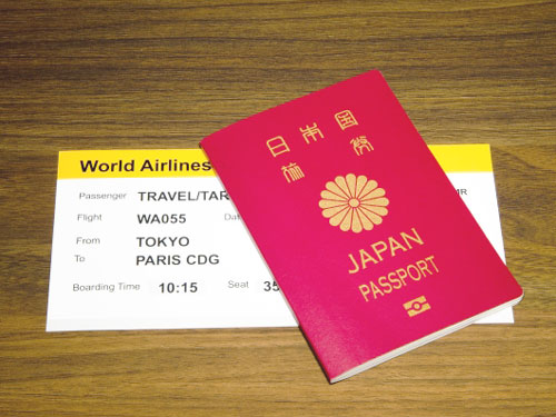 パスポートと航空券